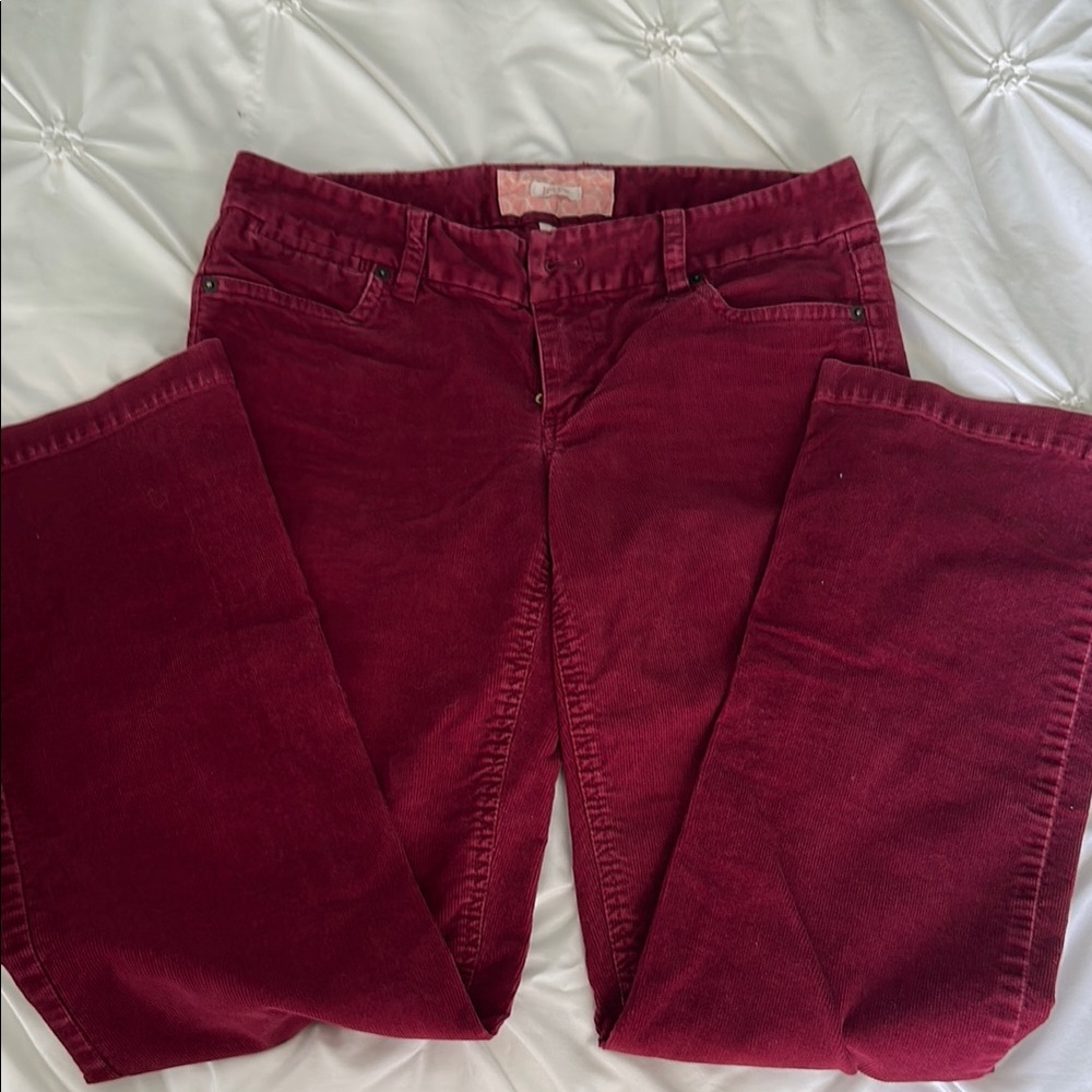 J. Crew Red Boot Cut Corduroy Pants